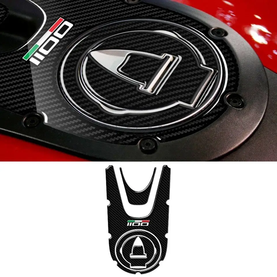 3D Motorcycle Tank Pad Protection Fuel Cap Compatible Case for Ducati MONSTER 110O EVO 2008-2014 2009 2010 2011 2012 Carbon-look