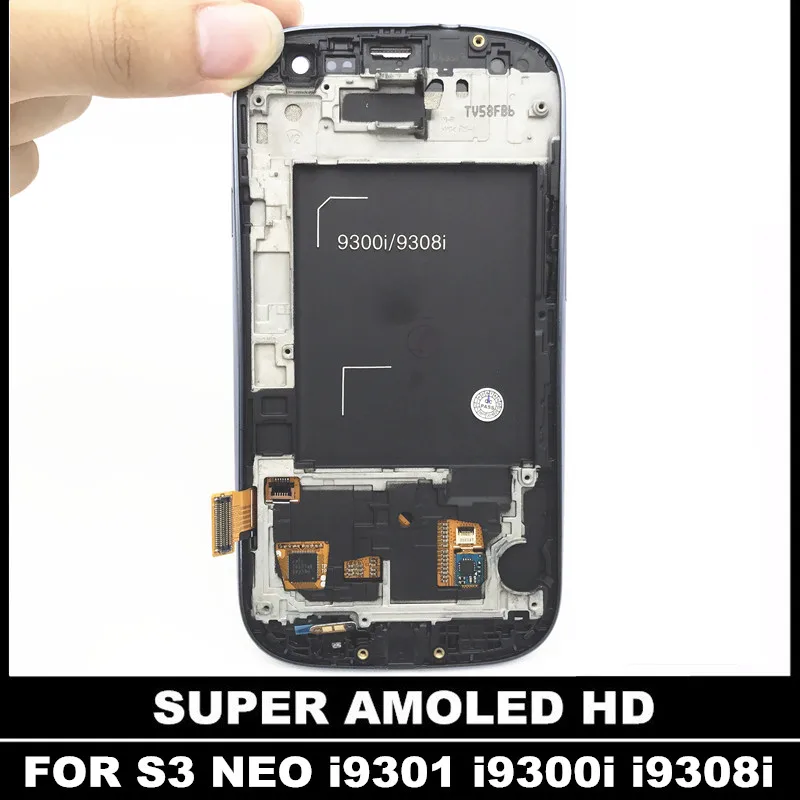 Super AMOLED lcd S для samsung Galaxy SIII S3 Neo i9300i i9301 i9301i i9308i ЖК-дисплей кодирующий преобразователь сенсорного экрана в сборе Стекло
