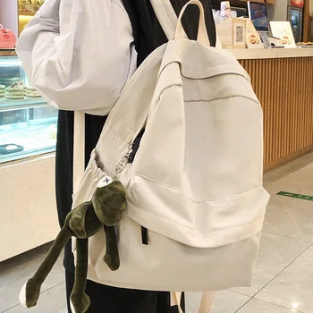 

HOCODO Nylon Waterproof Backpack Women 2020 Solid Color College Student Backbag Book Bag For Teenage Girls Travel Bag Multiple