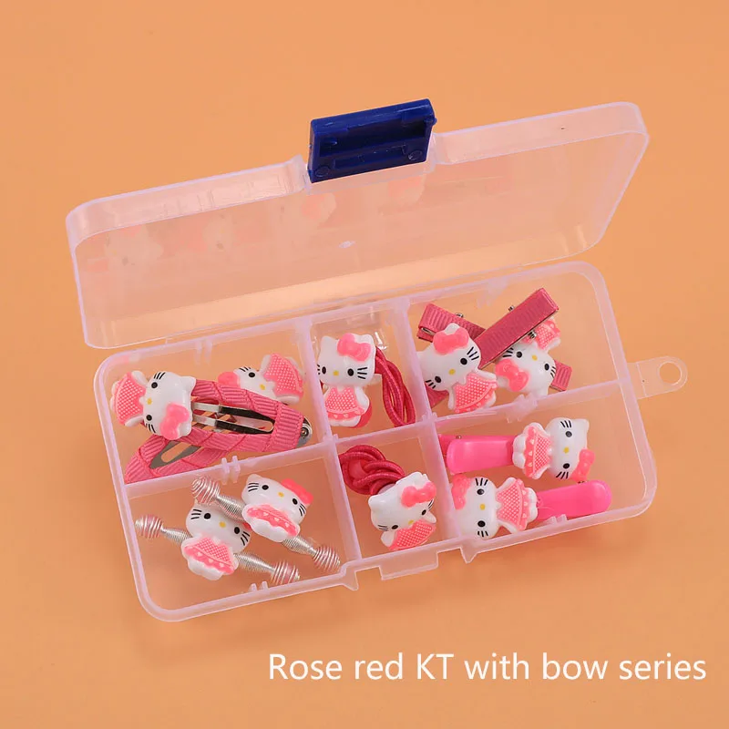 Hello C series На возраст от 4 до 10 лет шт./компл. милый рисунок «Hello Kitty» набор аксессуаров для волос для девочек Заколки для волос резинки для волос в верхней части коробка для хранения подарок на день рождения для детей Лидер продаж - Цвет: Hello C series