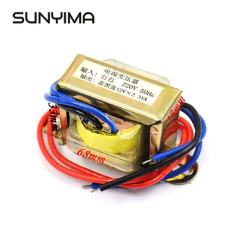 

SUNYIMA Transformer Dual AC12V Spot Welder Matched 12V Power Supply Transformador 3W Input AC220V 50Hz Converter