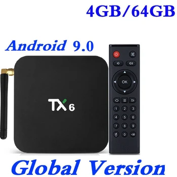 

TX6 Allwinner H6 Android 9.0 TV Box 2G/4G 16G/32G/64G Quad Core Skype Google Play Wifi BT4.2 4K Set Top Box Smart Media Player