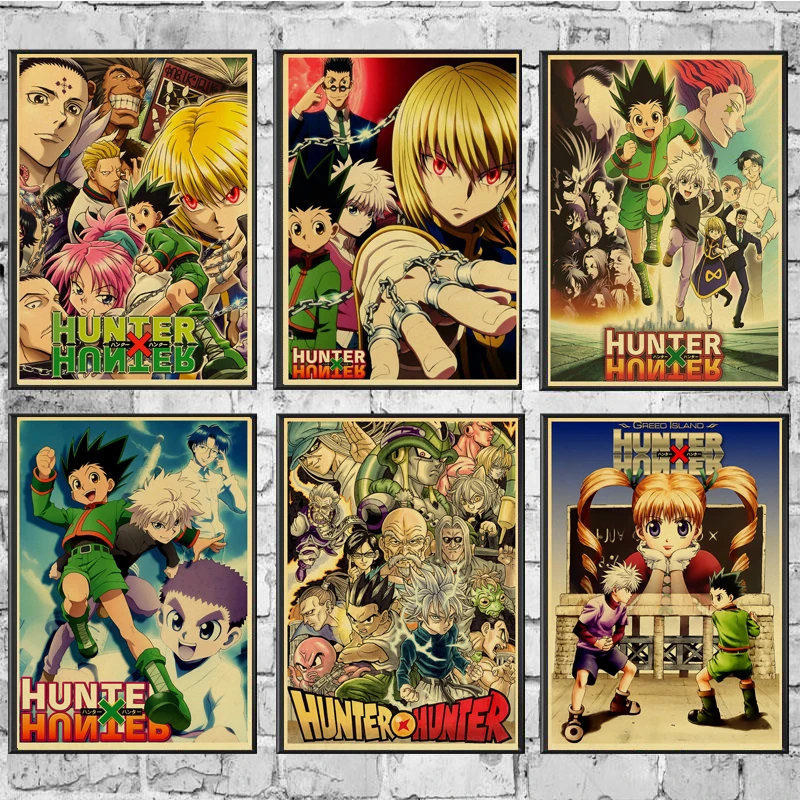 Vintage HUNTER x HUNTER Jpanese Anime Retro Poster kraft paper Wall Stickers Prints For Bar And Home Decor