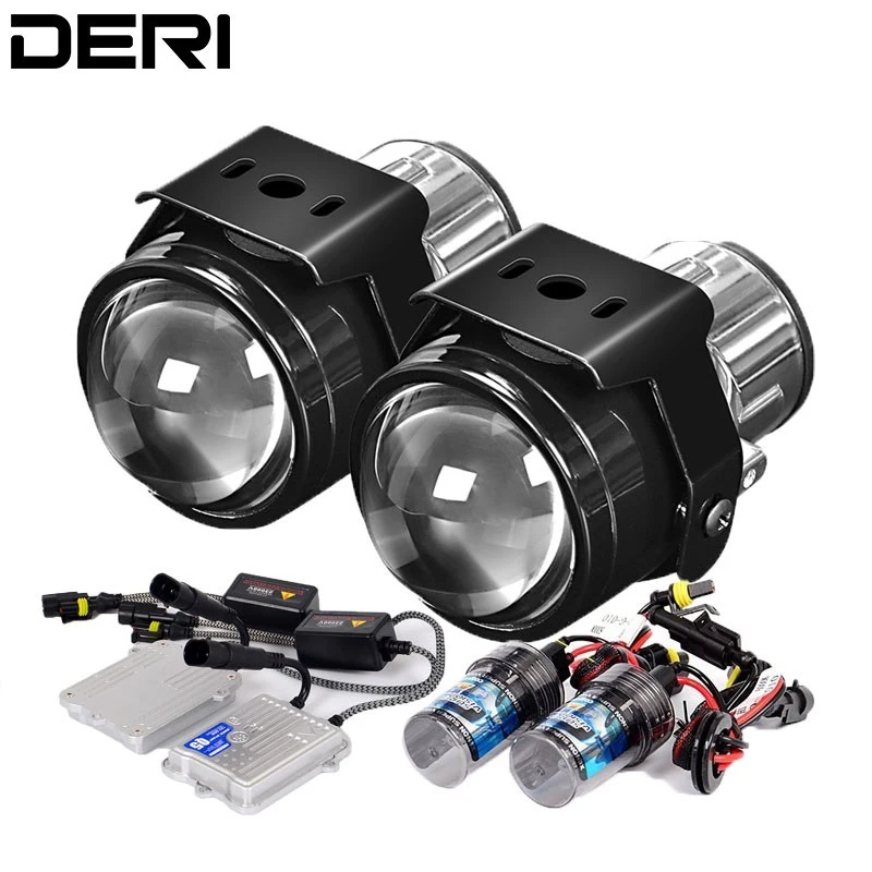 

DERI Car HID Bi-xenon Fog Lights Metal Projector Lens Driving Lamp Retrofit Car Motorcycle H11 55W Xenon Ballast Fog Lamp light