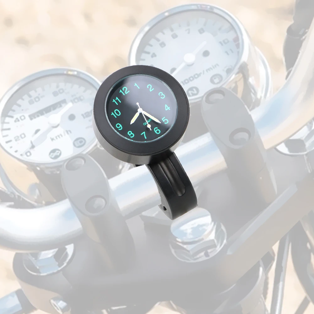 Черный/Серебряный велосипед часы мотоциклы аксессуары алюминий водонепроницаемый мотоцикл руль кварцевые часы