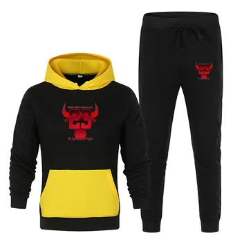 

Men's autumn and winter new brand sportswear suit long-sleeved hoodie + jogging pants 2-piece fitness running sportswear wholesa