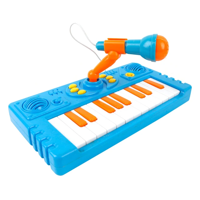 Piano Eletrônico Infantil O Primeiro Grande Show com Microfone Menino Verde