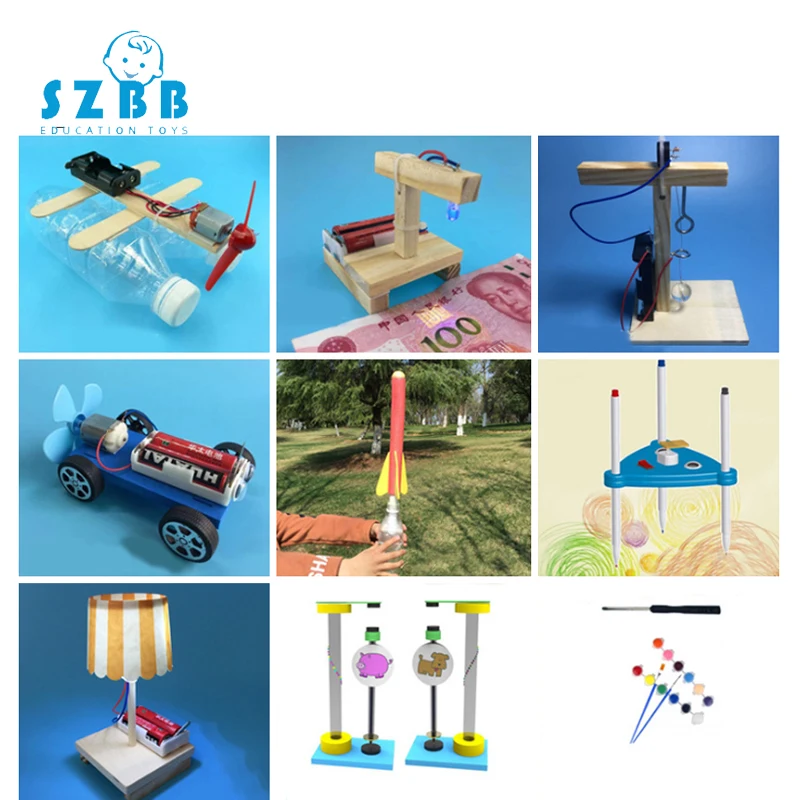 

2019 Sz Steam 9pcs Kids Diy Physical Science Experiment Toy Set Children Wood Assemble Model Kit Creative Educational Gift For