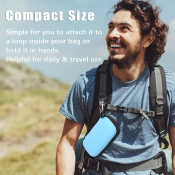 

Portable Hard Storage Case Waterproof Shockproof Organizer with Zipper For Fingertip Pulse Oximeter Earplugs Charging Cable