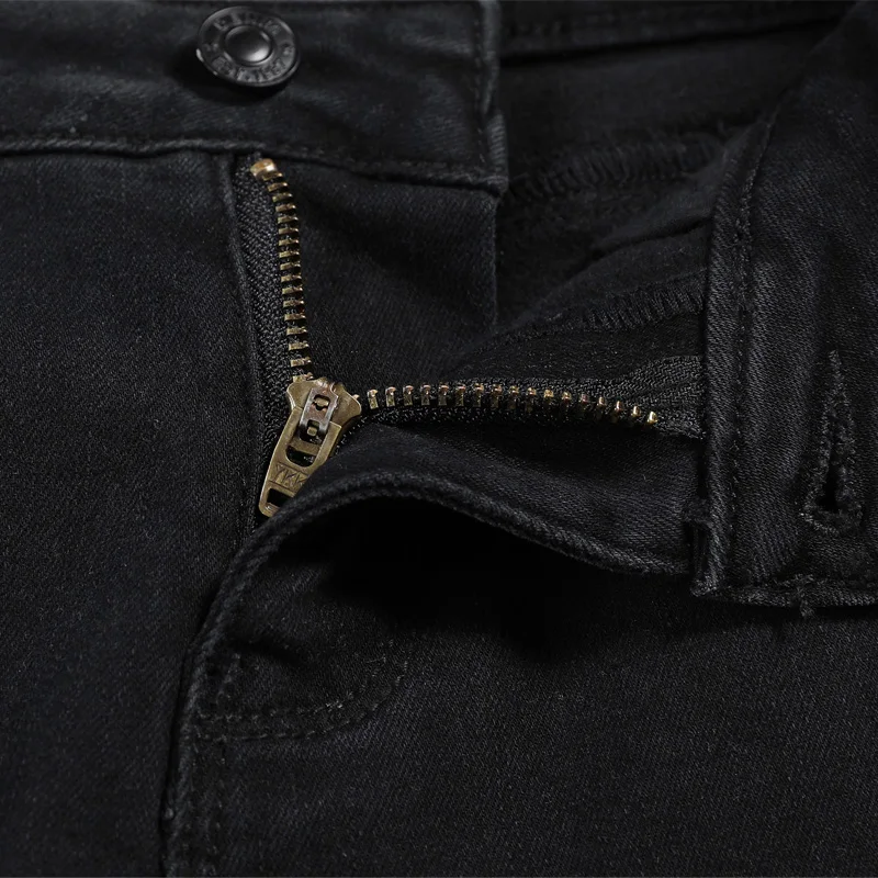 Autumn jeans female casual solid color decorative buttons Slim jeans