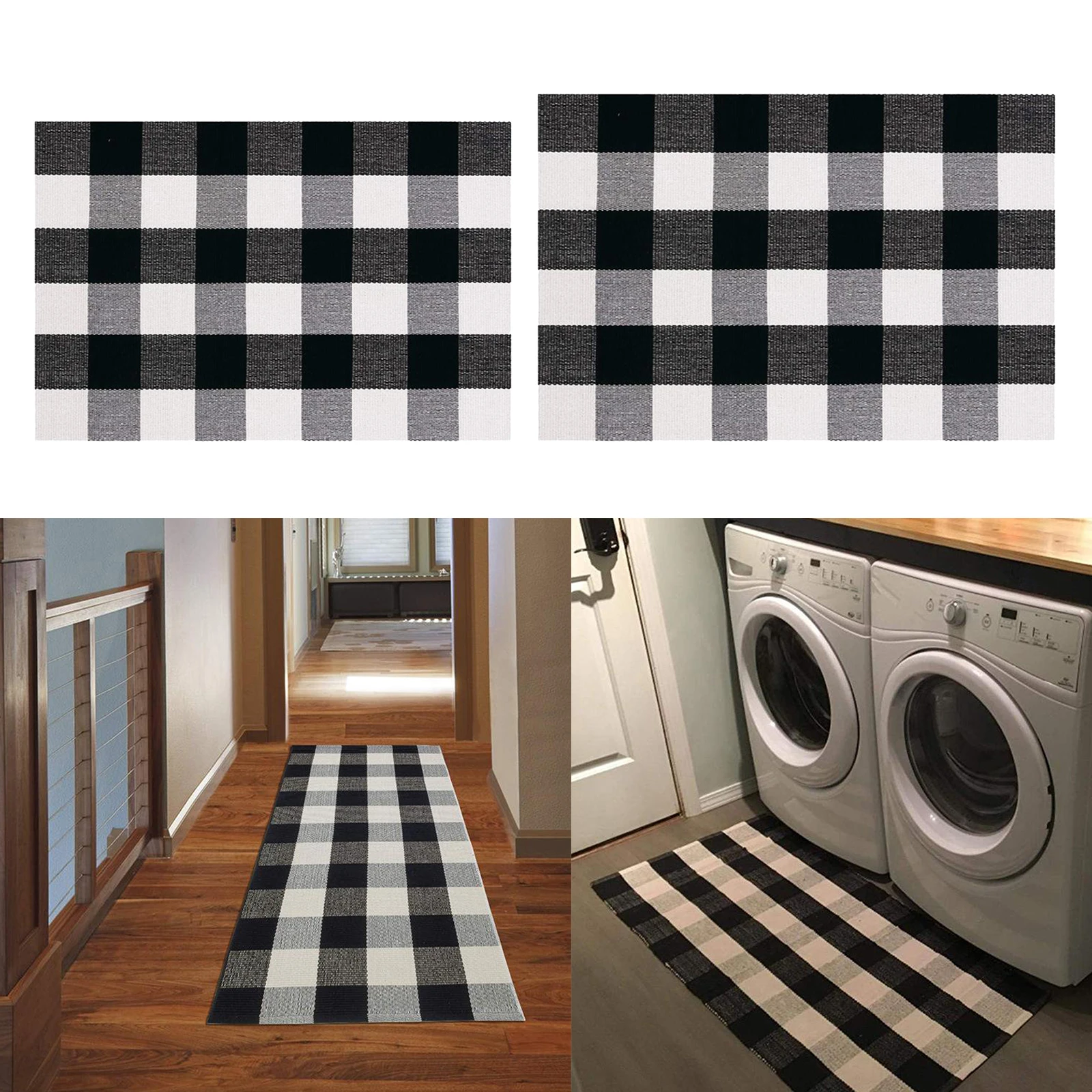 Buffalo Plaid Rug Checkered Carpet for Layered Door Mats Front Porch/Farmhouse