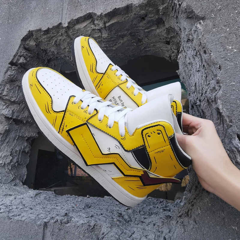 Pikachu Martin Boots Mens Short Boots High Top Boots Mens Snow Military Boots British Chelsea AI force Boots Unisex Men Shoes