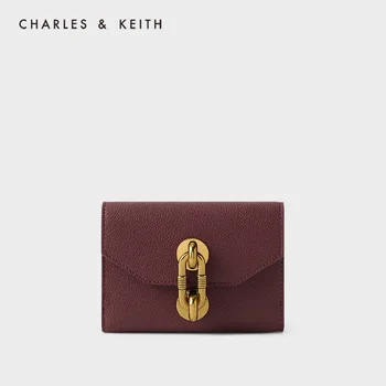

CHARLES＆KEITH New Arrival for Winter 2020 CK6-10840214Women's metal buckle decoration short fashion retro wallet