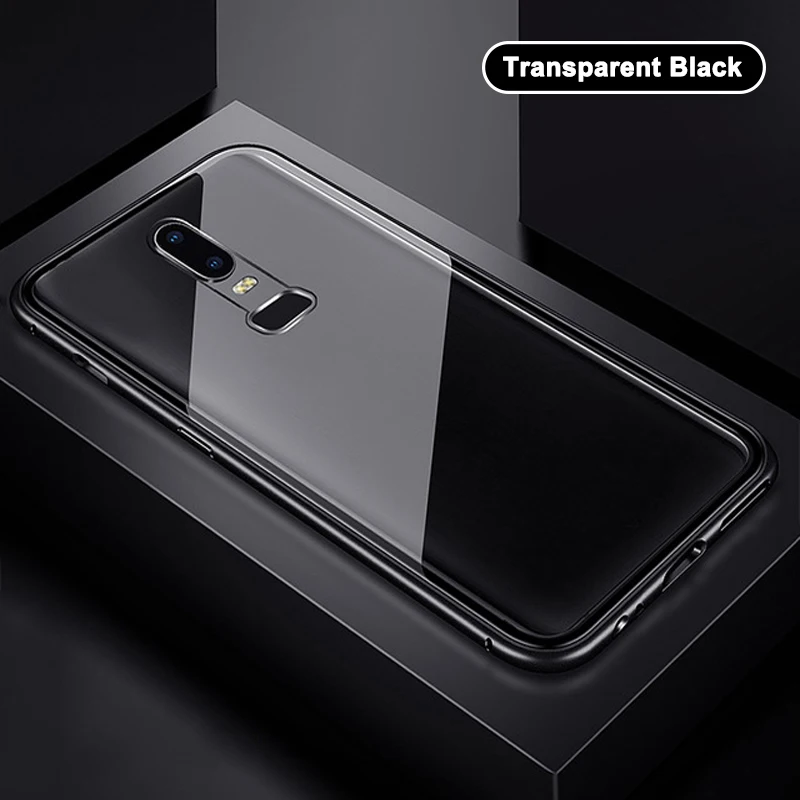 Металлический чехол с магнитной адсорбцией для OnePlus 7 Pro 6 6T 5 T, задняя крышка из закаленного стекла на магните для OnePlus 6 5T 6 T, чехол