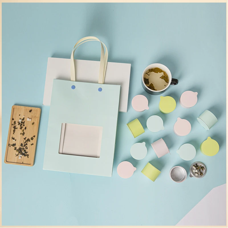 

Подарочная коробка для чая Macaron, Экологически чистая, пищевая, крафт-банка, маленький бумажный горшок, банка с пузырьками для орехов