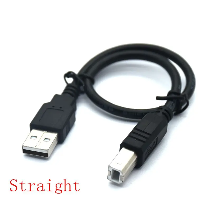 5FT 30cm 50cm 1m 1.5m 90 Degree Left Up Down Right Angle USB 2.0 Printer Cable Type A Male To Type B Male Foil Braided Inside usb printer cable