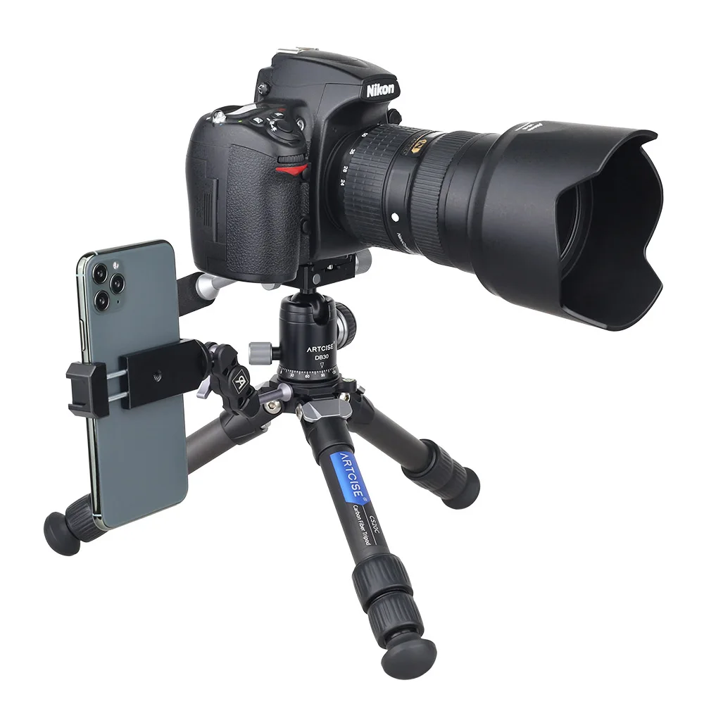 Tripé de Fibra de Carbono Tripé de Mesa Leve e Compacto com Alça com Cabeça Dslr e Celular Máxima de 10kg para Câmera Mini Portátil Esférica Carga - Image 3