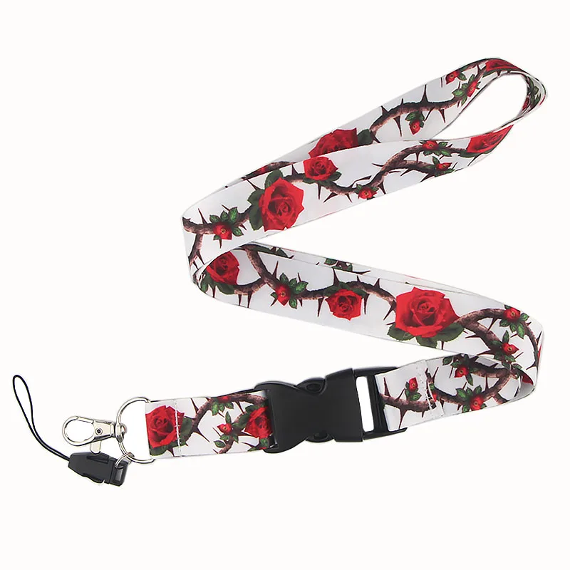CA232 Rose Neck Strap Lanyard for keys ID Card Cellphone Straps USB Badge holder DIY Neck Strap Hang Rope Lariat Lanyards 1pcs CA232 Rose Neck Strap Lanyard for keys ID Card Cellphone Straps USB Badge holder DIY Neck Strap Hang Rope Lariat Lanyards 1pcs