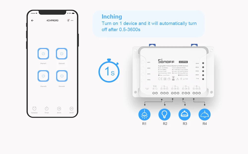 4CH R3 Wifi Switch 4 Gang DIY Smart Switch-3