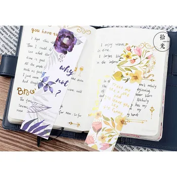 

30pcs/box Beautiful Poetic Flower Paper Bookmark Book Holder Message Card Promotional Gift Stationery