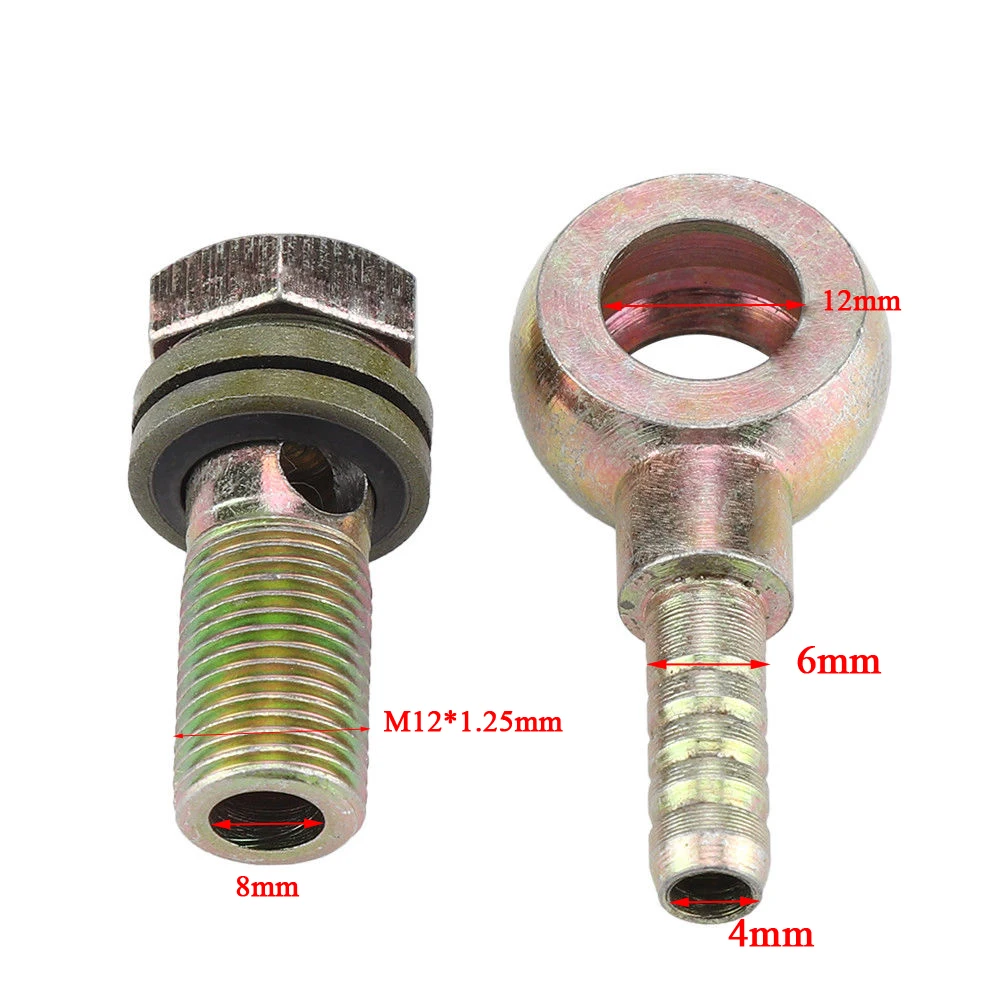 

2pcs/Set M12x1.25mm Motorcycle Refit Oil Cooler Fittings Plug Ball Head Adapter Hollow Screw Joint Interface Part