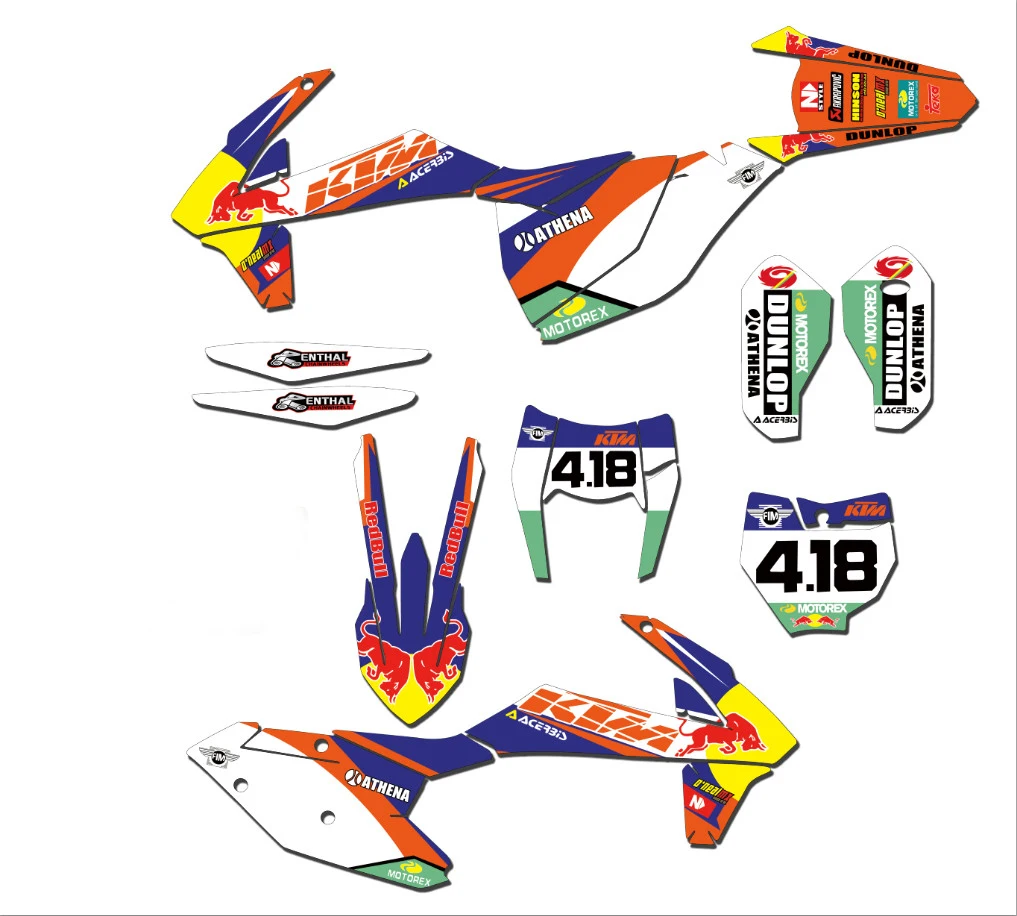 Мотокросс полный набор графические наклейки для KTM XC EXC XCF SX SXF для KTM 125 250 300 350 400 450 500 - Цвет: as shown