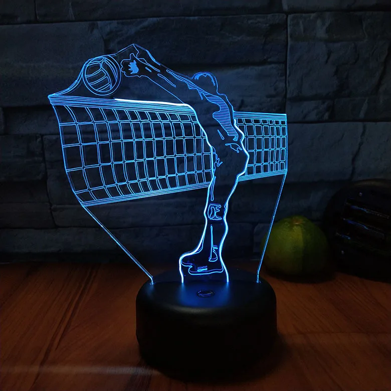 Игра в волейбол моделирование 3D led Настольная лампа USB 7 цветов меняющийся ночной Светильник для спальни Декор Светильник для волейбола подарки