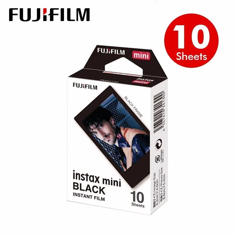 Новинка года поступление Подлинная Fujifilm Instax Mini черный границы Плёнки 10 Простыни детские для Mini. 8 плюс 70 90 25 50 s Камера поделиться SP-1 SP-2 - Цвет: 10 Sheets