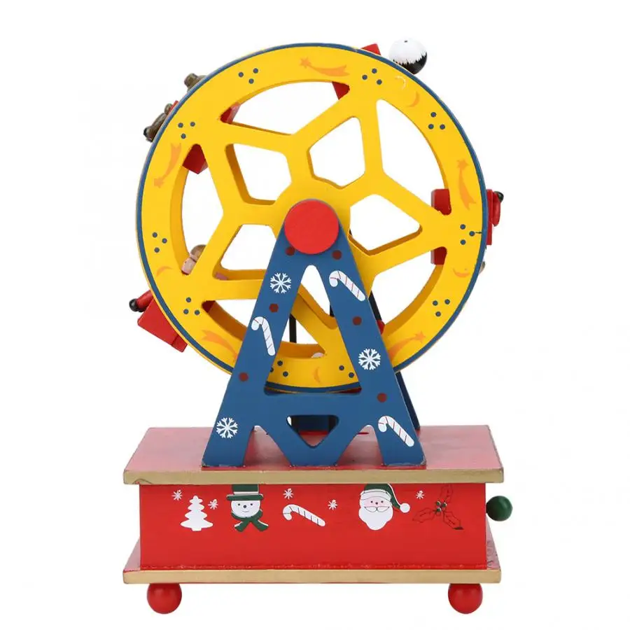 Creative Music Boxes Cute Painted Ferris Wheel Music Box Ornaments Christmas Decoration Gifts for Kids Girl Friends