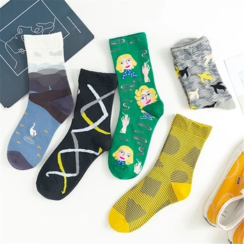 

Ins Style Funny Animal Patterned Women Short Socks Cartoon character Cotton Ankle Breathable Female Harajuku Cool Sox