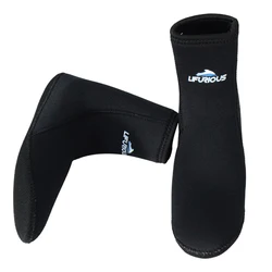 3MM Neoprene Diving Socks Men’s And Women’s Beach Warm And Cold Surf Socks Wear-Resistant Beach Scuba Snorkeling Socks Black