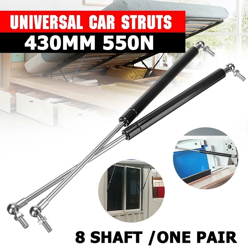 2Pcs 430mm 550N M8 Universal Car Strut Bars Gas Strut Spring Support