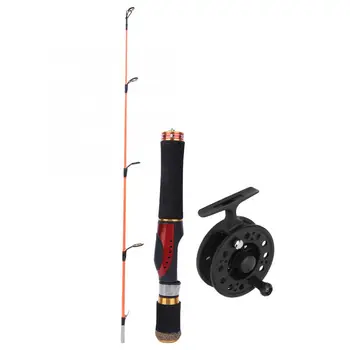 

1 set ice fishing rod high mount fishing reel portable knuckle type angling pole joint-type fish pole fishing tackle accessory