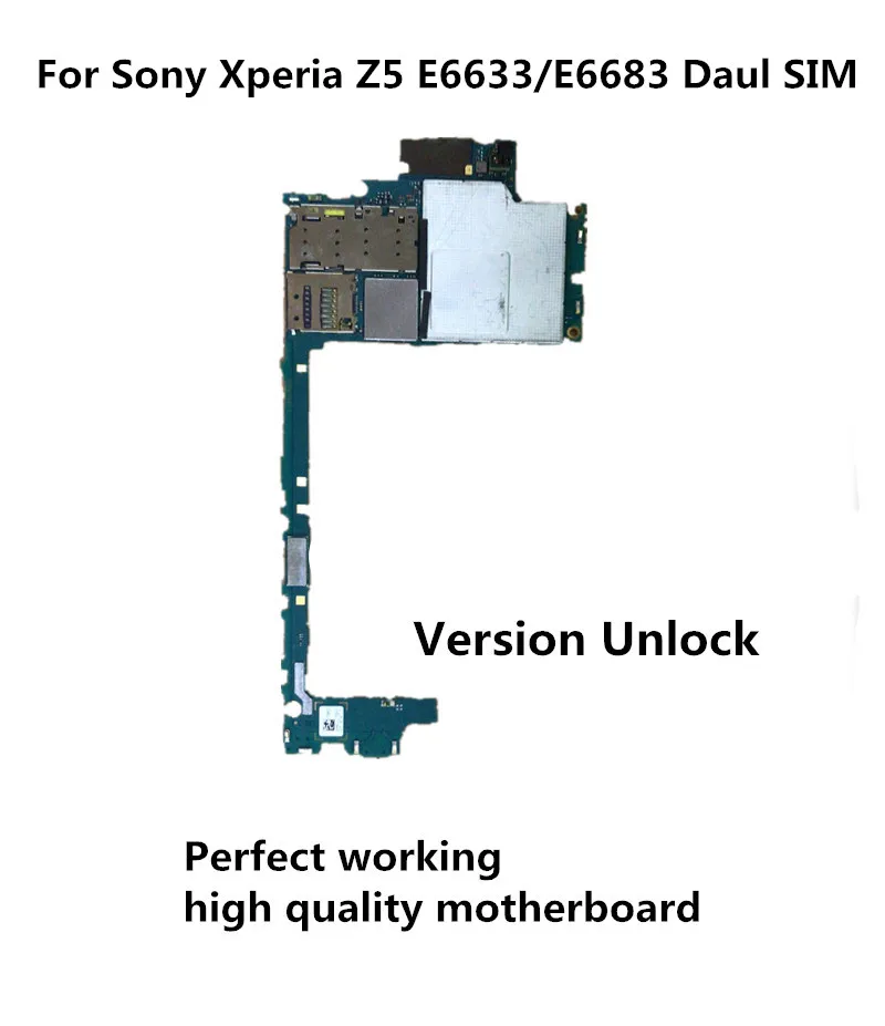 Полная работа оригинальная разблокированная материнская плата для Sony Xperia Z5 E6633/E6683 Daul SIM