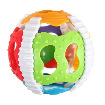 

2019 Colorful Baby Soft Hand Catcher Rattle Ring Bell Toys Handrattle Safty Balls Toy Baby Educational Toys