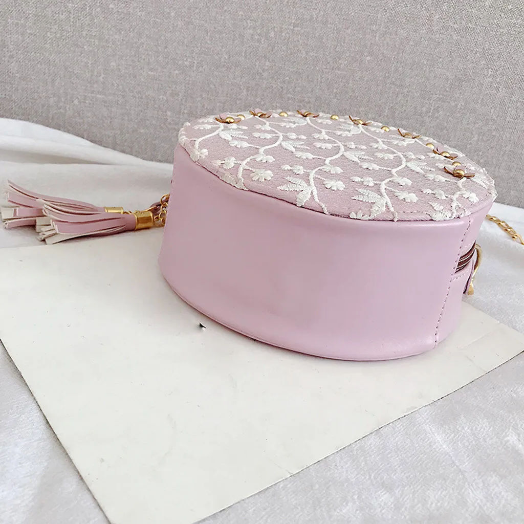 OCARDIAN сумка через плечо с кисточками, сумки на плечо для девушек, модные женские дикие кружевные круглые сумки с кисточками на молнии, сумка через плечо, сумка-мессенджер