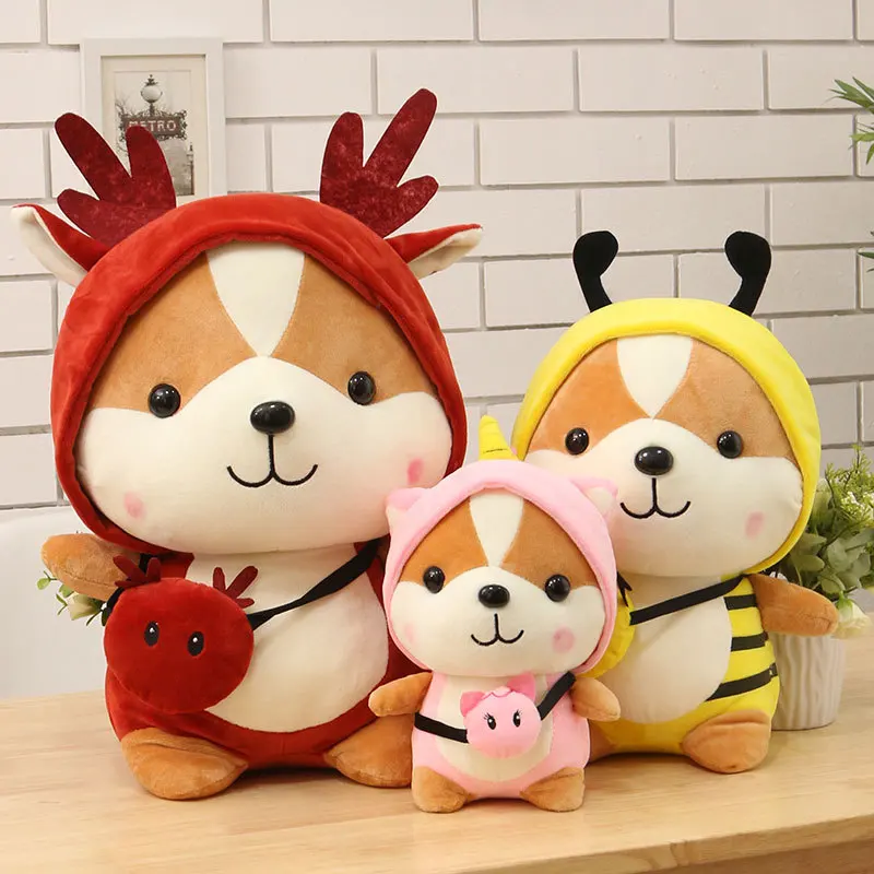 

Squirrel Transform Animal Coat Dinosaur Unicorn Bee Elk Cute Doll Plush Christmas Gift for Children Soft Stuffed Toys