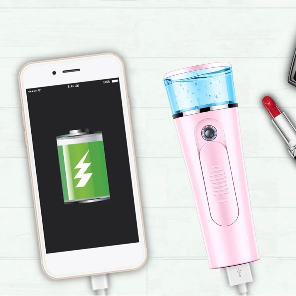 2-in-1 Handheld Mist Sprayer Portable Facial Steamer Sprayer USB Rechargeable Power Bank Sprayer Beauty Instrument new