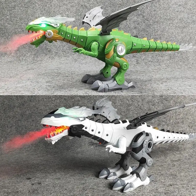 

Electric Toy Large Size Walking Spray Dinosaur Robot With Light Sound Mechanical Dinosaurs Model Toys Kids Halloween Toys