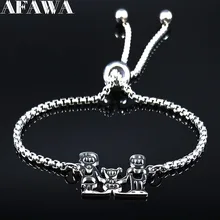 Семейный Браслет-цепочка из нержавеющей стали для папы, мамы и дочки, женский серебряный браслет, ювелирное изделие, pulsera acero inoxidable mujer B18594