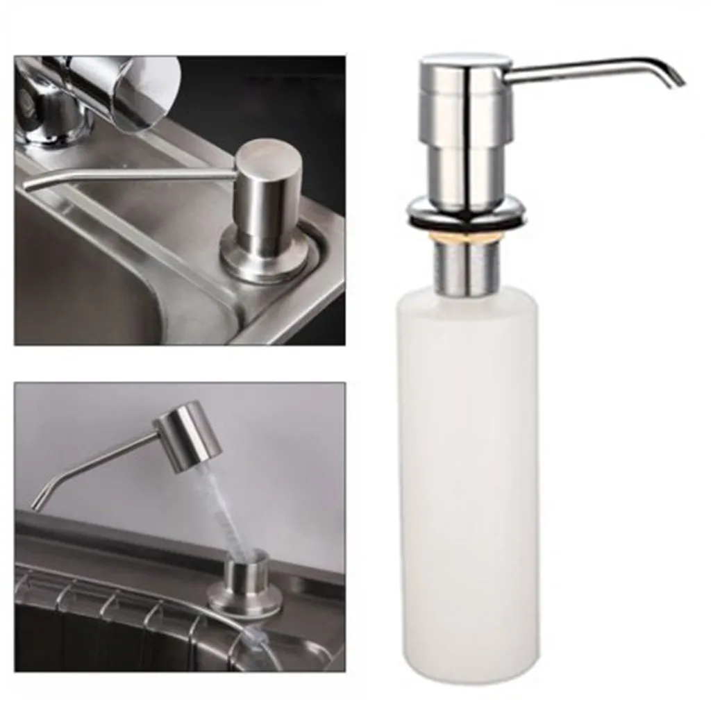 

White Liquid Soap Dispenser Lotion Pump Cover Built in Kitchen Sink Countertop Cooking Tool Utensils Accessories Kitchen