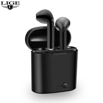 

LIGE New Bluetooth Earphones Earbuds Charging-Box Sports-Headset Bass Stereo Wireless Earphone with Mic for HuaWei Xiaomi iPhone