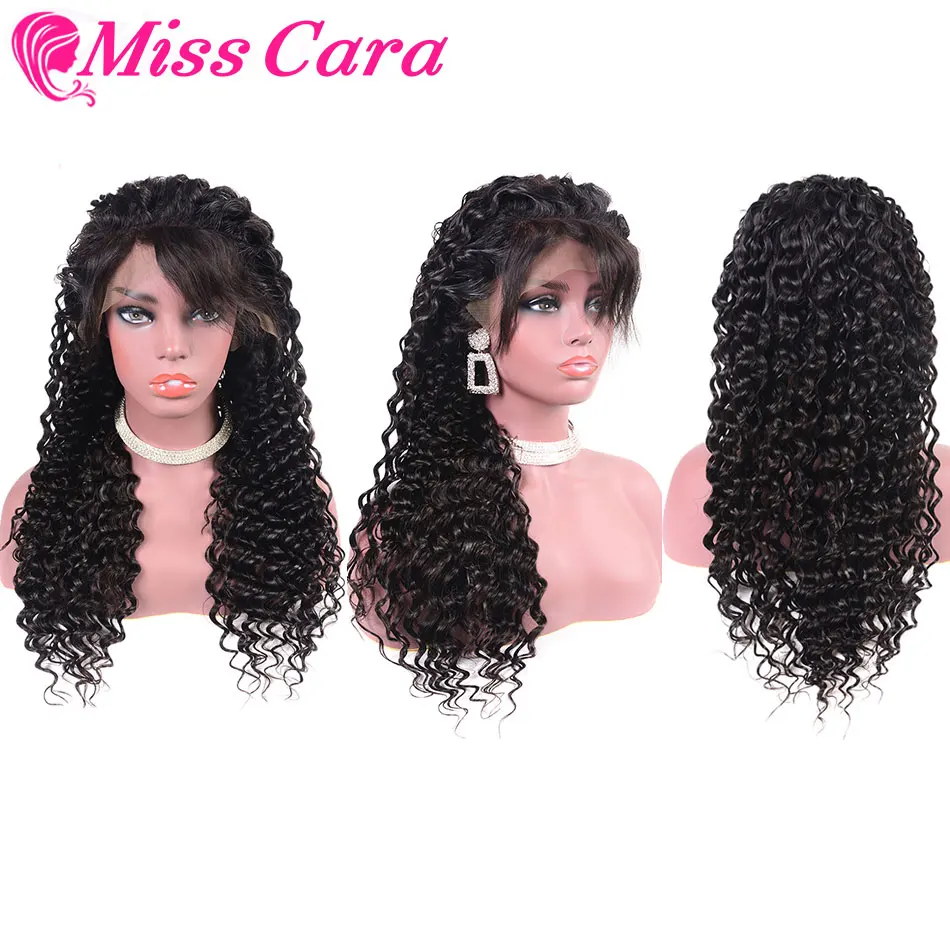 

Peruvian Deep Wave Lace Front Human Hair Wigs 150% Pre-plucked Lace Wigs With Baby Hair Hand Tied by Miss Cara Remy Hair Wig