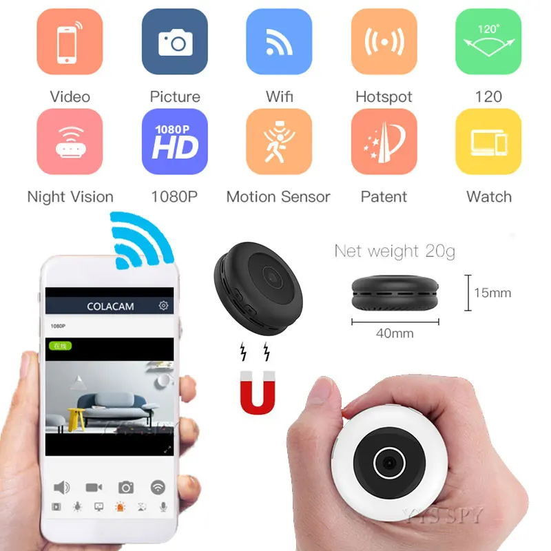 HD 1080P Mini Camera Wifi Espia Magnetic Micro Cam Espion Night Vision Motion Sensor Small Camcorder Wireless IP Cam Bike Kamera