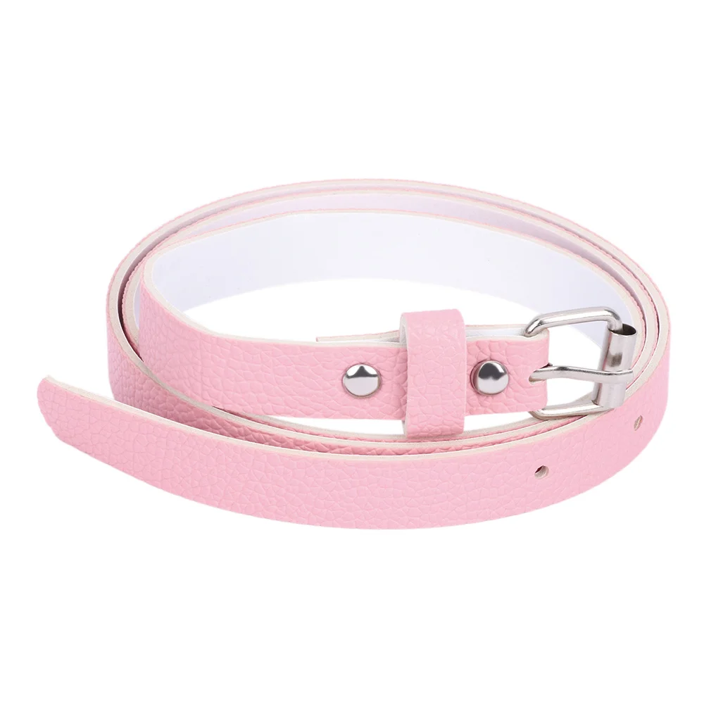 pink Модный женский тонкий пояс из искусственной кожи, узкий пояс для женщин и девушек, обтягивающий пояс яркого цвета, джинсовое платье, украшение - Цвет: pink
