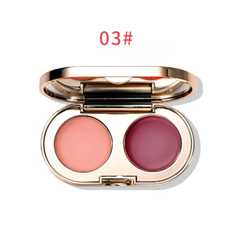 Two-Tone Blush Cream Palette Brighten Skin Color Lasting Shine Double-Color Blusher Makeup Blush - Цвет: 03