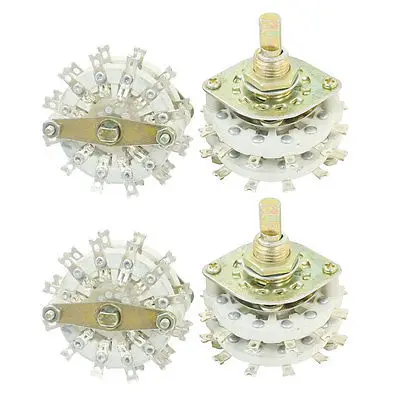 

4PCS 2P11T 2 Pole 11 Position Double Decks Band Channael Rotary Switch