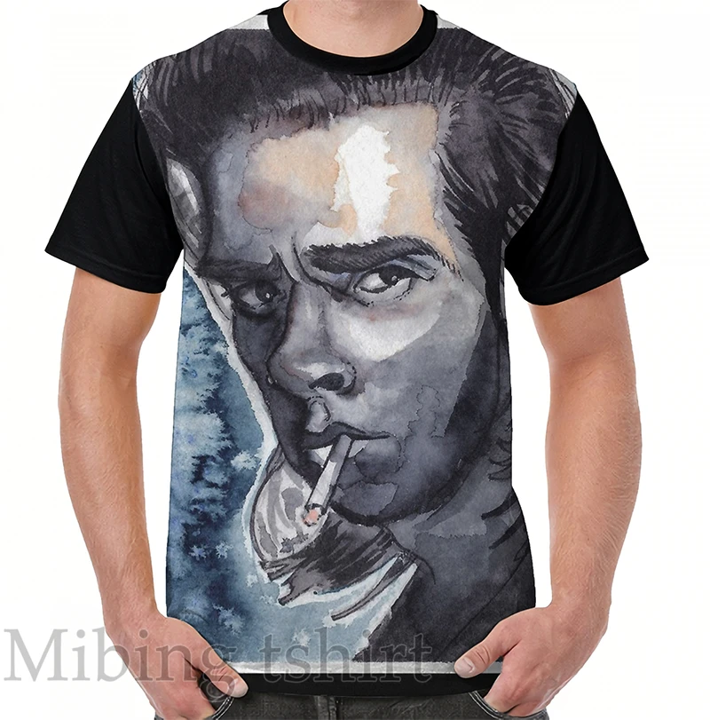 Funny print men t shirt women Tops tee Nick Cave watercolor Graphic T-Shirt O-neck Short Sleeve Casual tshirts | Мужская одежда