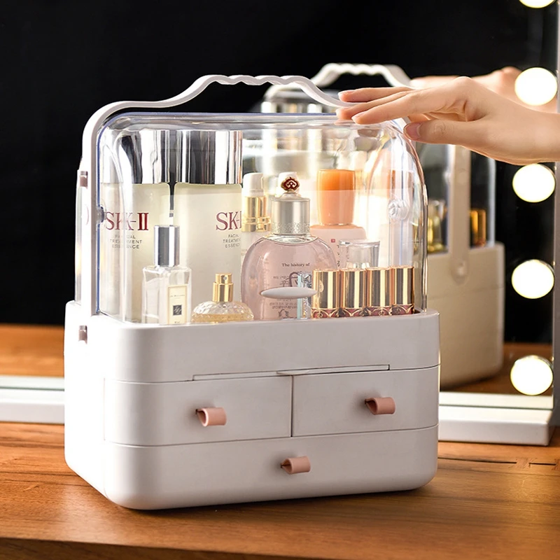 

Modern Drawer Cosmetic Compartment Rotated Dustproof Storage Box Desktop Display Makeup Caddy Shelf Organization Boxes Gift