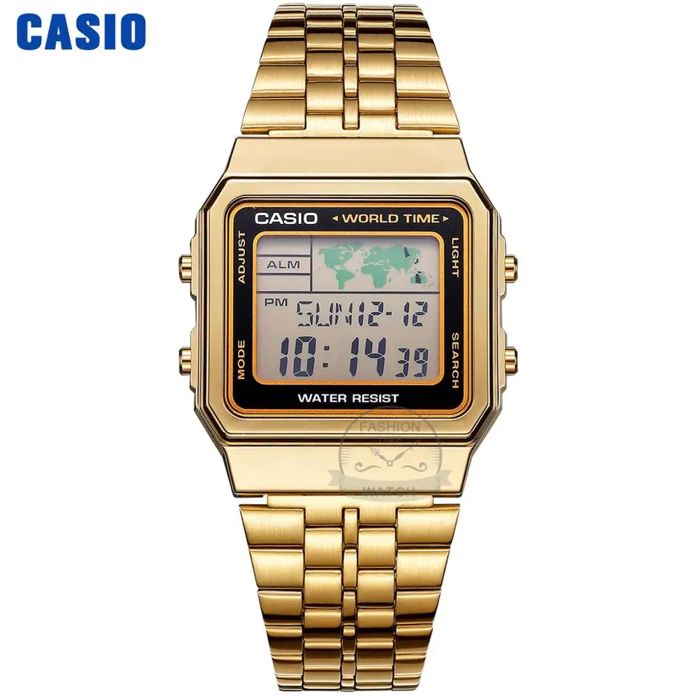 A500WGA1D Casio часы золотые часы мужчины лучший бренд класса люкс LED цифровые водонепроницаемые кварцевые мужские часы спортивные военные наручные часы relogio masculino reloj hombre erkek kol saati montre homme zegarek meski - Цвет: A500WGA1D